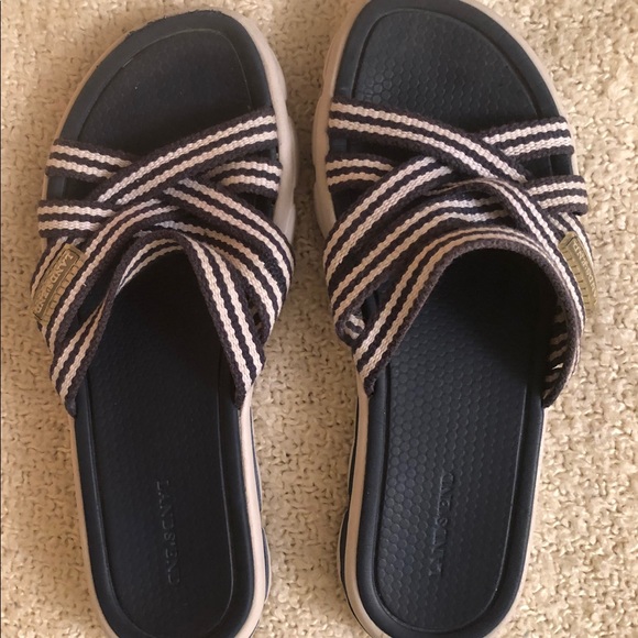 Lands’ End Shoes - 🌞Lands’ End Navy and White Striped Sandals🌞